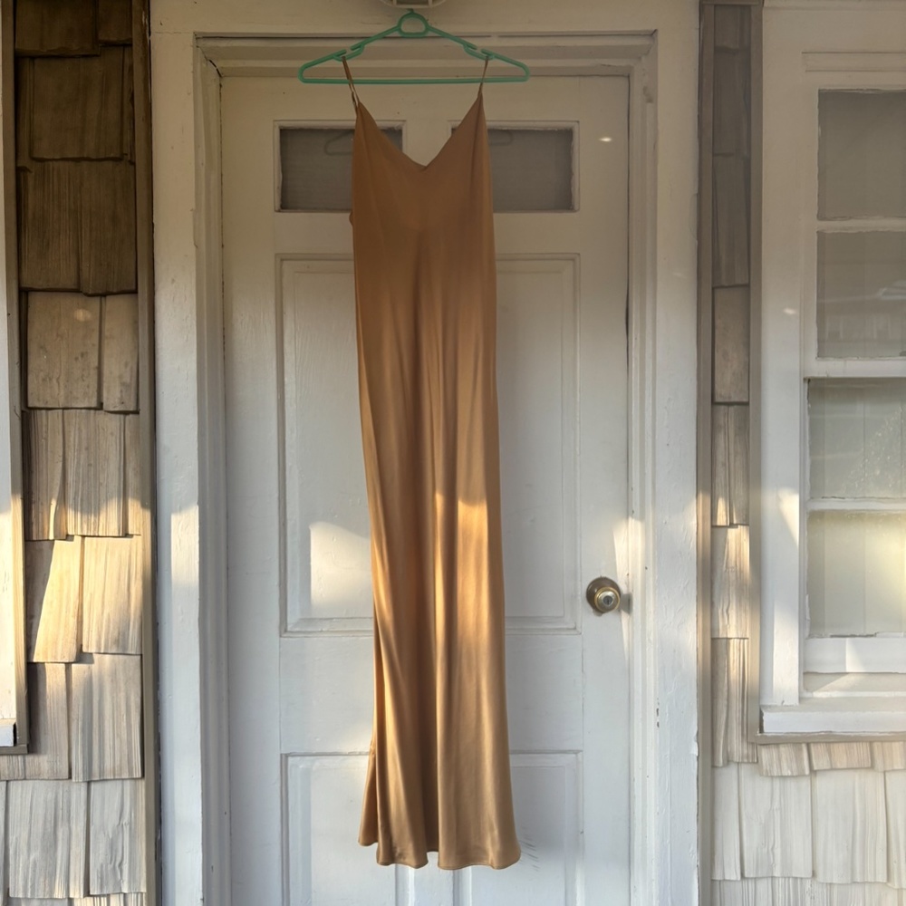 Copper Victoria Secret Slip Dress, Silk, Medium, Tags. Slip Dress, Spaghetti